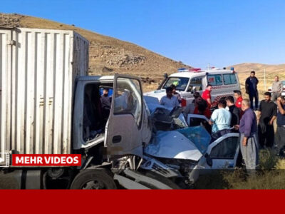 تصاویری از تصادف مرگبار کامیونت و ال۹۰ در آذربایجان‌غربی
